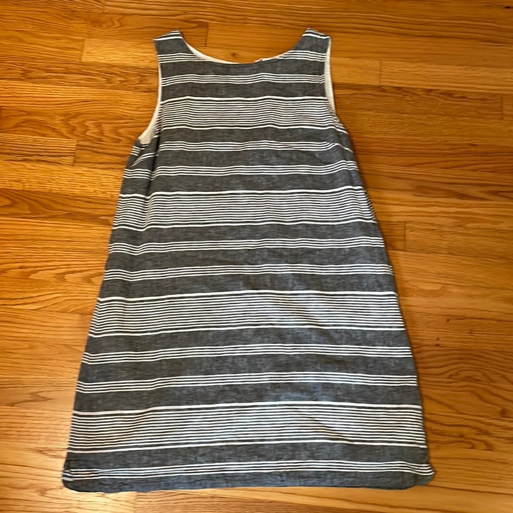 Gray & White Striped Sleeveless Dress size large